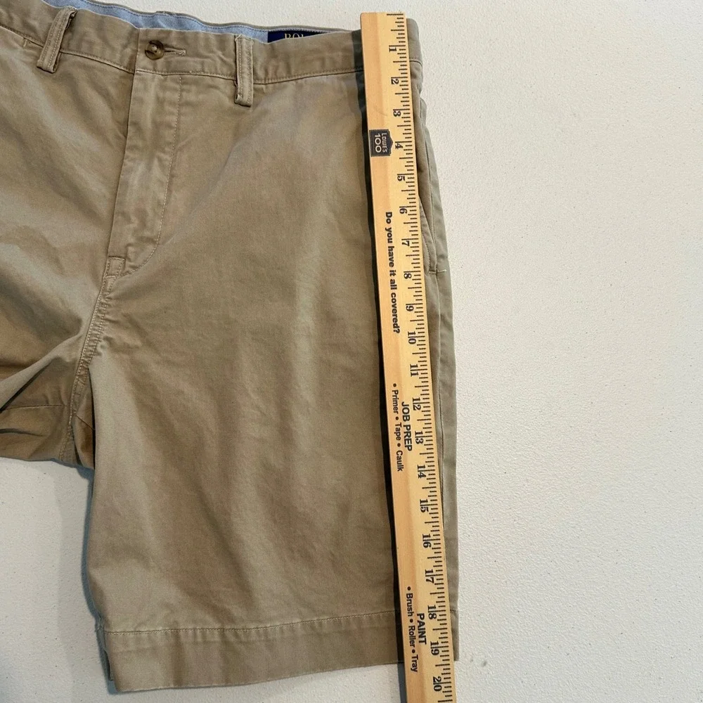 Polo Ralph Lauren Men's 35 Khaki Tan Stretch Straight Fit Chino Shorts 8